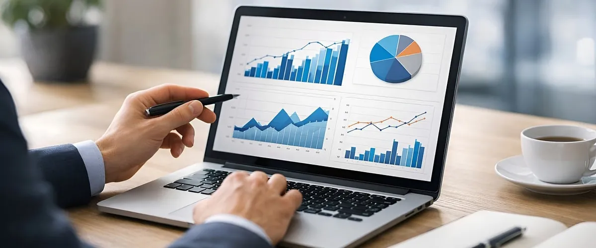 An analyst reviewing business data and charts, the engineer-led automation audit National Tech Hub offers